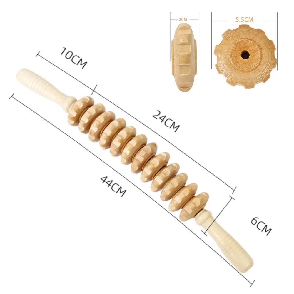 Curved Wooden Deep Tissue Massage Rolle